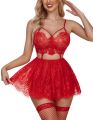 Fancyra Women Sexy Lingerie Lace Babydoll Mesh Nightwear Chemise Nighty. 