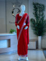 Sarawaski Worked Border Saree in Red Color. 