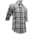 KILOMETER Blue/Beige Checkered Shirt For Men. 