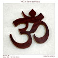 Wooden OM - Peel and Stick on Wall - 2 pc Set - for Pooja Room - Puja Mandir - Home Decor and Wall Decor - 3 to 6 inch by Samaya Panchi. 