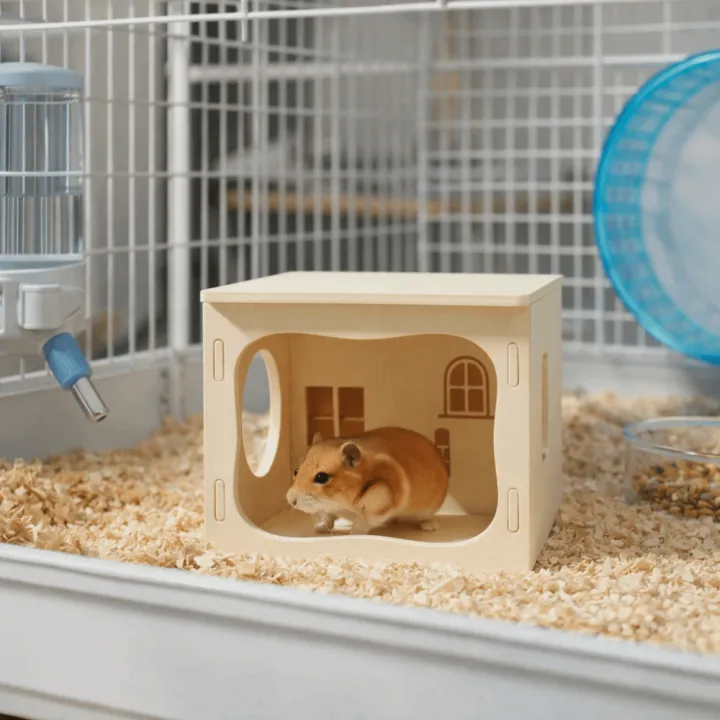 Dwarf Mouse Tunnel Climbing Structure Wooden Hamster House Detachable ...