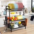 Kitchen Storage 3 Layer Dish Rack Multicolor. 