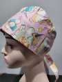 Operating room hat female doctor hat cotton printed operating room hat dental department can be stabbed, ICU nurse hat. 