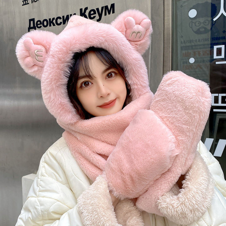 3 In 1 Teddy Bear Cap For Girls