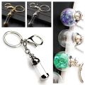 NEW Cylinder Glass Vial Keychain for Ash Sand Steel Wishing Bottle Pendant Keepsake Openable Screw Cap Perfume Jars. 
