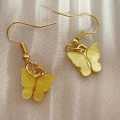 Yellow Butterfly Jhumka Earrings For Women. 