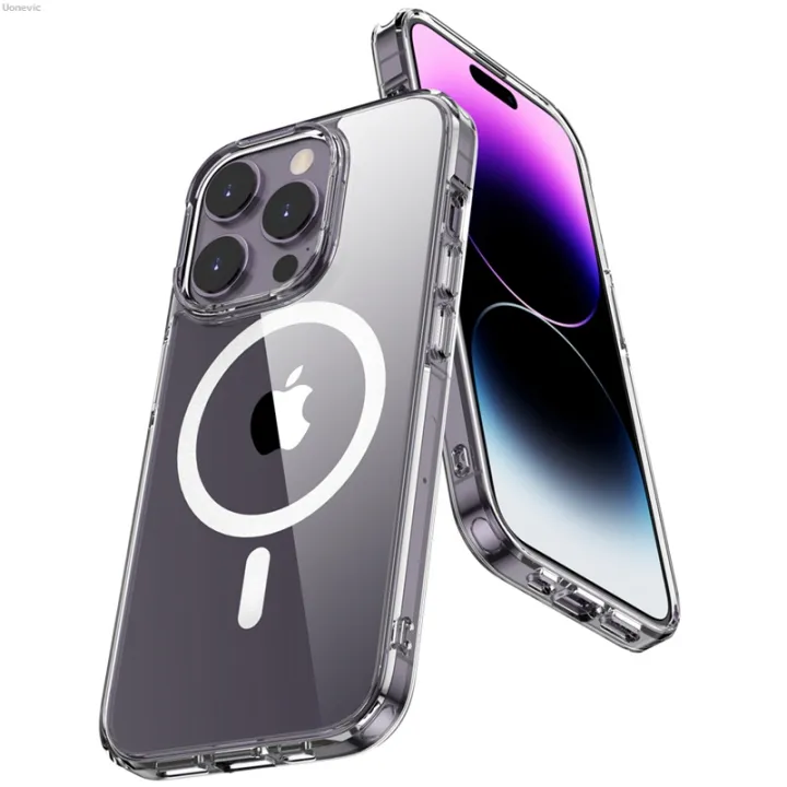 Uonevic%20Case%20Transparent%20Magnetic%20Protection%20gsafe%20Accessory%20for%20MaXS%20XR%20ni%207%2081%20Bargain%20price%20Pro%203%2012%201%20for%20iPhone%2015%2014%201Max%20Mi%20Plus%20Transparent%20Wireless%20Charging%20-%20Image%202