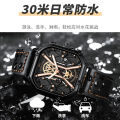【versatile style】【Very good-looking】New multifunction men's watch from Swiss brand with super bright LED backlight quartz movement. 