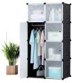 Diamond Grade Diy Portable Closet Wardrobe Bedroom Storage Organizer With Doors 8 Cubes(Color May Vary). 