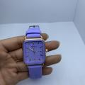 Watch Smart Watch Design Miracle Brand Quartz Watch For Ladies || Fashionable Watch Square Shape Dial Purple Silicon Belt Quartz Movement Waterproof Wrist Watch For Women || Sold By Watch Market. 