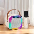 Difutagui A microphone includes a compatible bluetooth light LEDRGB with cara Fashion portable K12 mini OK microphone and speaker, speaker microphone (. 