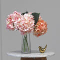 Pink Floral Arrangement Artificial Hydrangea Blue Silk Faux Blooms for Diy Projects Gift Indoor. 