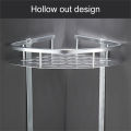 3 Layer Aluminum Bathroom Corner Shelves Organizer Large Capacity Shower Shelf Rack with Hooks. 