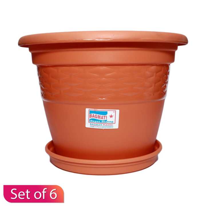 Bagmati Flower Pot (Gamala) With Plate (Set of 6) 12 Inch
