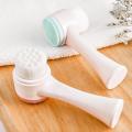 Dual Side Facial Brush Face Cleansing Brush Silicone Exfoliating Facial Cleanser Brush Deep Pore Cleaning Skin Care Tool for Smooth Glowing Skin. 