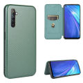 lthmy for Realme 6 Carbon Fiber Magnetic Closure with Card Slot Flip Case Cover. 