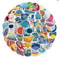 QianxiBargain price 50PCS Kawaii Space Spaceship Astronaut Stickers Aesthetic DIY Water Bottle Journaling Laptop Cartoon Cool Decal Sticker. 