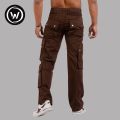 Wraon Brown Stretchable Premium Cotton Chichi Cargo Box Pant For Men - Fashion | Cargo Pants For Men | Men's Wear |. 