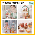 Wenefang Wooden Pretend Play Set High Tea Set Toys Ice Cream Toys Cashier Toys Cake Toys for Kids Girl Boy Wooden Pretend Play Toys Language Development. 