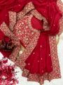 Exclusive Designer Red Sequins Silk Saree Collection By Sapnaaz Fashion. 