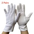 Formal dress guard costume for, gloves cotton gloves work men and women white 5/2 pair of anti-slip gloves jewelry check. 