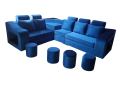 Sq Blue sofa. 