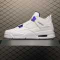 Jordan 4 Retro Metallic Purple Sneaker with Back Metal Logo for Men. 