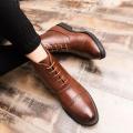 Atozfoothouse Remember Brown Brogue Derby Casual Leather Half Boots For Men(Yk-412). 