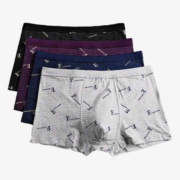 Pack Of 4 Men Unlock Boxer Briefs Underwear Multi-color