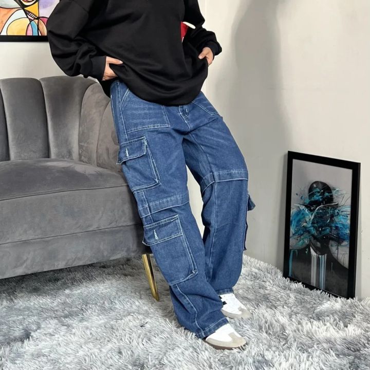 | Instyle Nepal | 156 Double Stitching Eight Pocket Cargo Jeans Pant