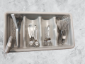 Cutlery Tray Grey Plastic/Cutlery Tray With Compartment For Spoon And Fork. 