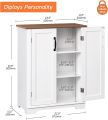 KamaKhya Decor Bathroom Storage Cabinet, Wooden Floor Storage Cabinet, for Living Room, Entryway, Space Saving, White. 