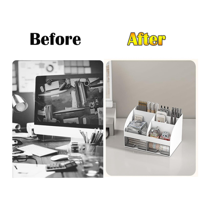 Desk%20Organiser-Office%20Organiser%20with%206%20Compartments%20and%202%20Small%20Drawers,%20Desk%20Storage%20Box%20for%20Pen%20Holders,%20Remote%20Pink%20-%20Image%206