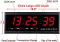 LED Digital Calendar JH3615 Digital LED Wall Clock, Length 36 cm with Calendar and Temperature Display. 