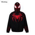 Wenefang new cool Spider-Man embroidered zipper cardigan sweater men and Bargain price women autumn couple oversize Marvel hero jacket blueydog jacket. 
