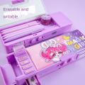 2025 New New Combination Lock Pencil Box Learning upplie Mechanical Deformation Cartoon Pencil Cae Rabbit Multifunctional Cartoon Pen Cae Girl Gift. 