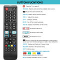 Samsung TV Remote Control Replacement For Samsung Smart TV Remote All Samsung LED QLED LCD 6/7/8/9 Series 4K UHD HDTV HDR Flat Curved Smart TV, with Netflix, Prime Video and Browswe Button. 