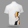 Men's Bleach Ichigo Hollow Mask Printed T-Shirt | Anime Graphic White. 