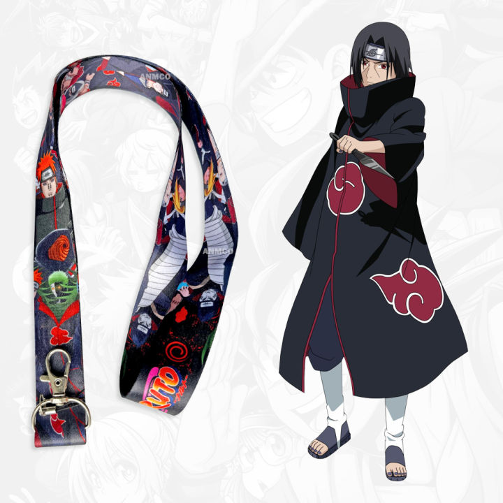 Naruto Anime Akatsuki Group Design Lanyard Neck Cord Keychain Chain ...