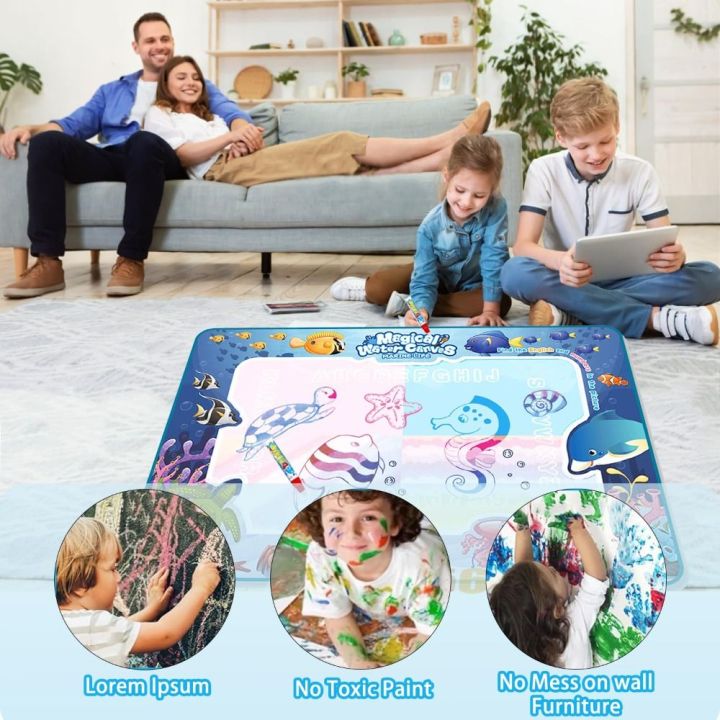 High Quality Repeated Graffiti Water Doodle Mat Creative Durable Water Canvas Portable Doodle Mat Educational Toys