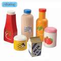 Baby Kitchen Toys Wooden 3D Play House Sauce Bottle Honey Lifelike Strawberry Solid Wood Simulation Educational Toy Gift. 