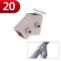 Rack 20x20mm Square Tube 30mmx30mm 25x25mm Three-way Square Connector Accessories Fixed Pipe Clamp Pipe Fixed Joint Outer Diameter: 20-21mm. 