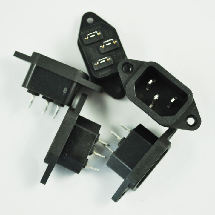 5x%203P%20IEC%20320%20C14%20Male%20Plug%20Panel%20Power%20Inlet%20Sockets%20Connectors%20&%201pc%20DC%2012V%200.36A%202Pin%20Computer%20PC%20Blower%20Cooling%20Fan%20-%20Image%202