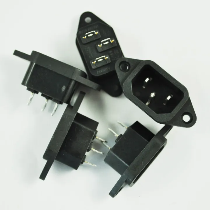 5x%203P%20IEC%20320%20C14%20Male%20Plug%20Panel%20Power%20Inlet%20Sockets%20Connectors%20&%201pc%20DC%2012V%200.36A%202Pin%20Computer%20PC%20Blower%20Cooling%20Fan%20-%20Image%202