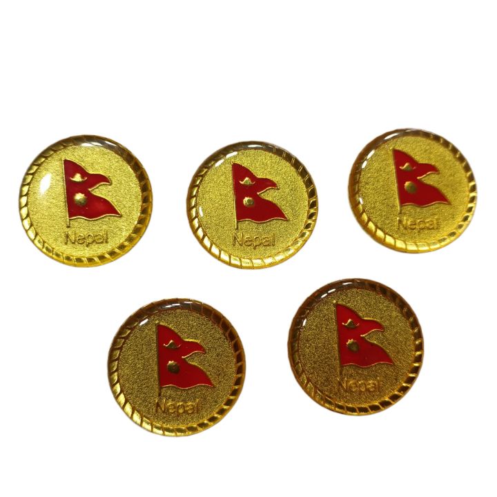 Nepal Flag Round Pin Badge Set of 5