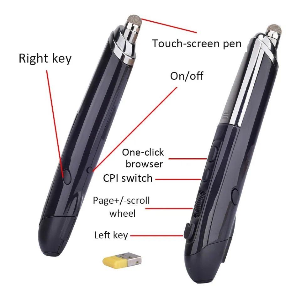 PR-08 Wireless Optical Touch-pen Mouse 800/1200/1600DPI