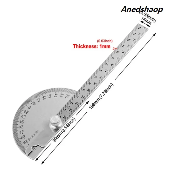 Diving Ruler Pointer Anedshaop Protractor Angle Ruler Dividing Gauge Angle Ruler 180 Fifty ...