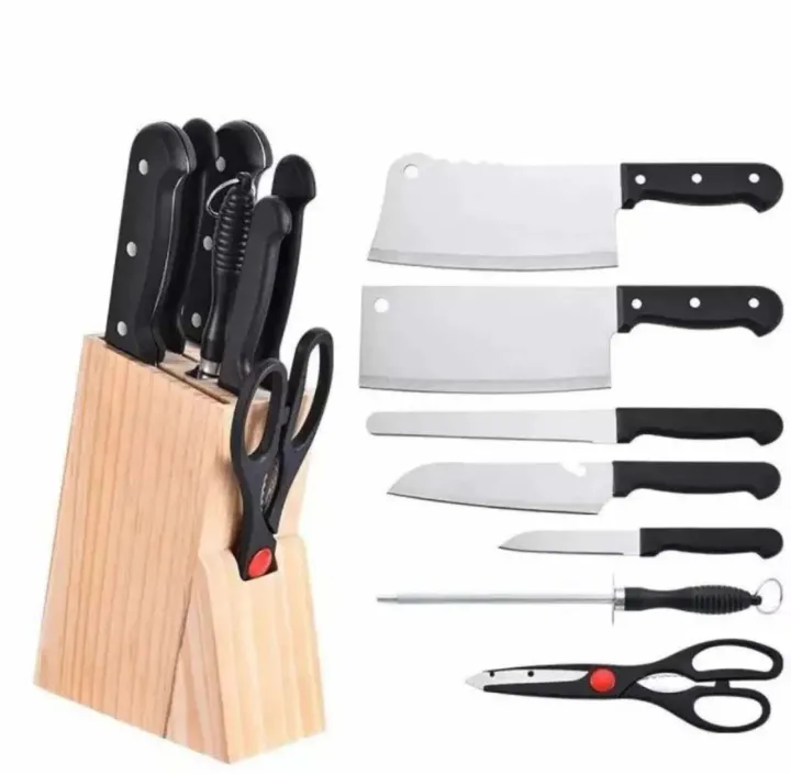 Stainless Steel Kitchen Knife Set With Wood Stand 7pcs set BOS