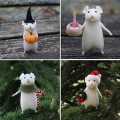 Halloween Mouse with a Pumpkin Felted Animals, Needle Felted Christmas Mouse, Wool Felt Handmade Halloween Decorations D. 