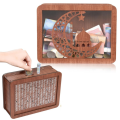 Wooden Piggy Bank for Adult Kids, Money Box with Counter, Reusable Money Box with Counting Target -E. 